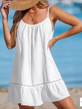 Cupshe Beach Belle Sundress - Lightweight Spaghetti Strap Cover-Up Medium